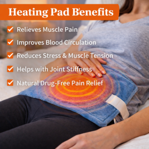 heating pad benefits for muscle pain relief and blood circulation